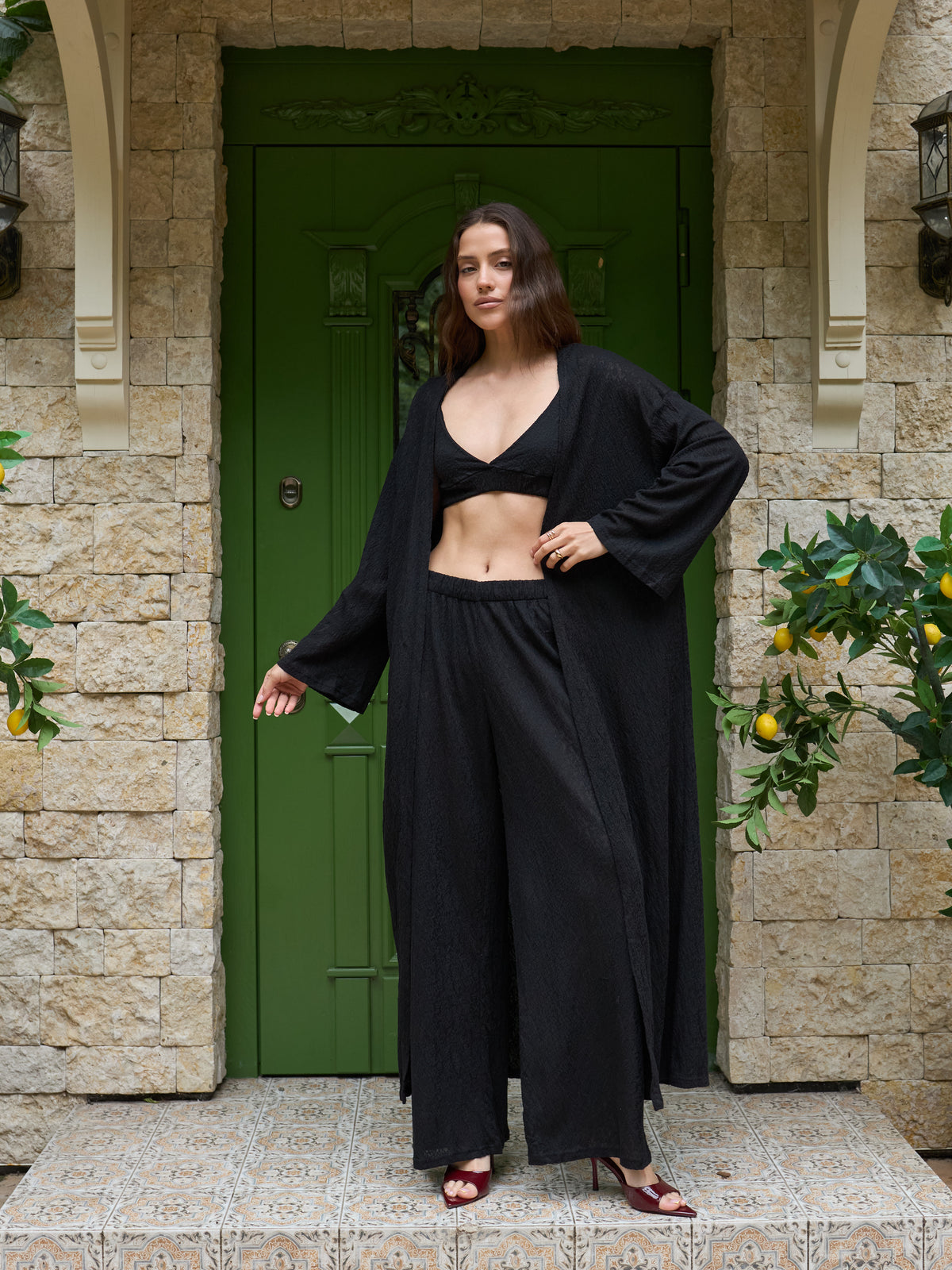 Koronkowe kimono – Czerń