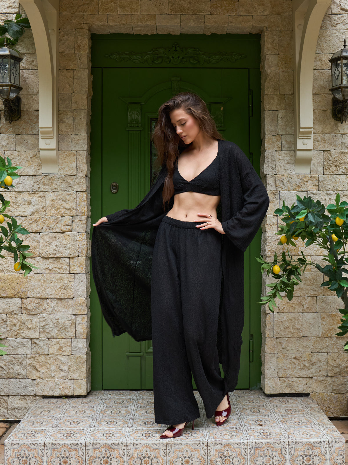 Koronkowe kimono – Czerń
