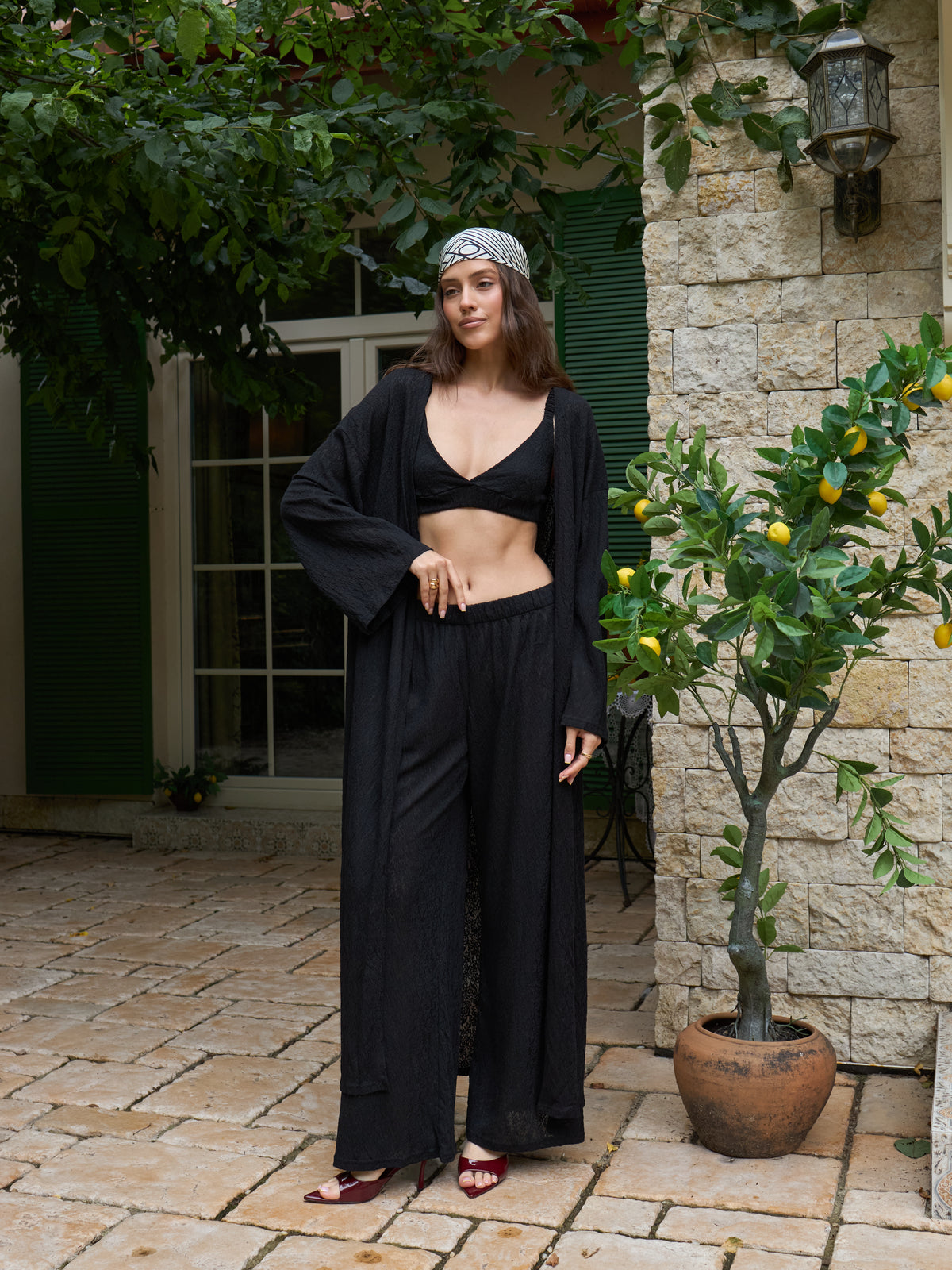 Koronkowe kimono – Czerń