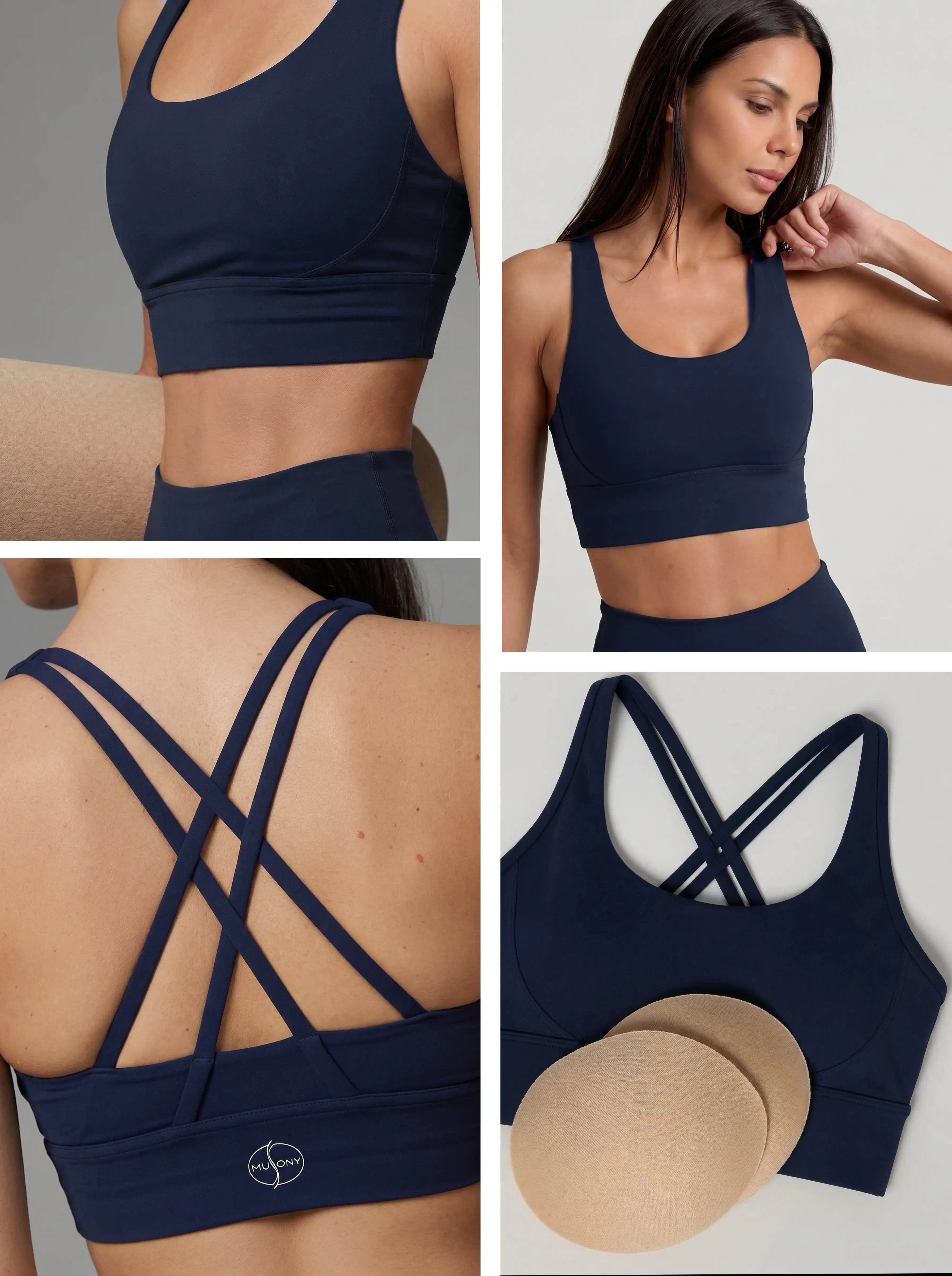 Top sportowy Ballet – granatowy MUSSONY – ujęcie 3