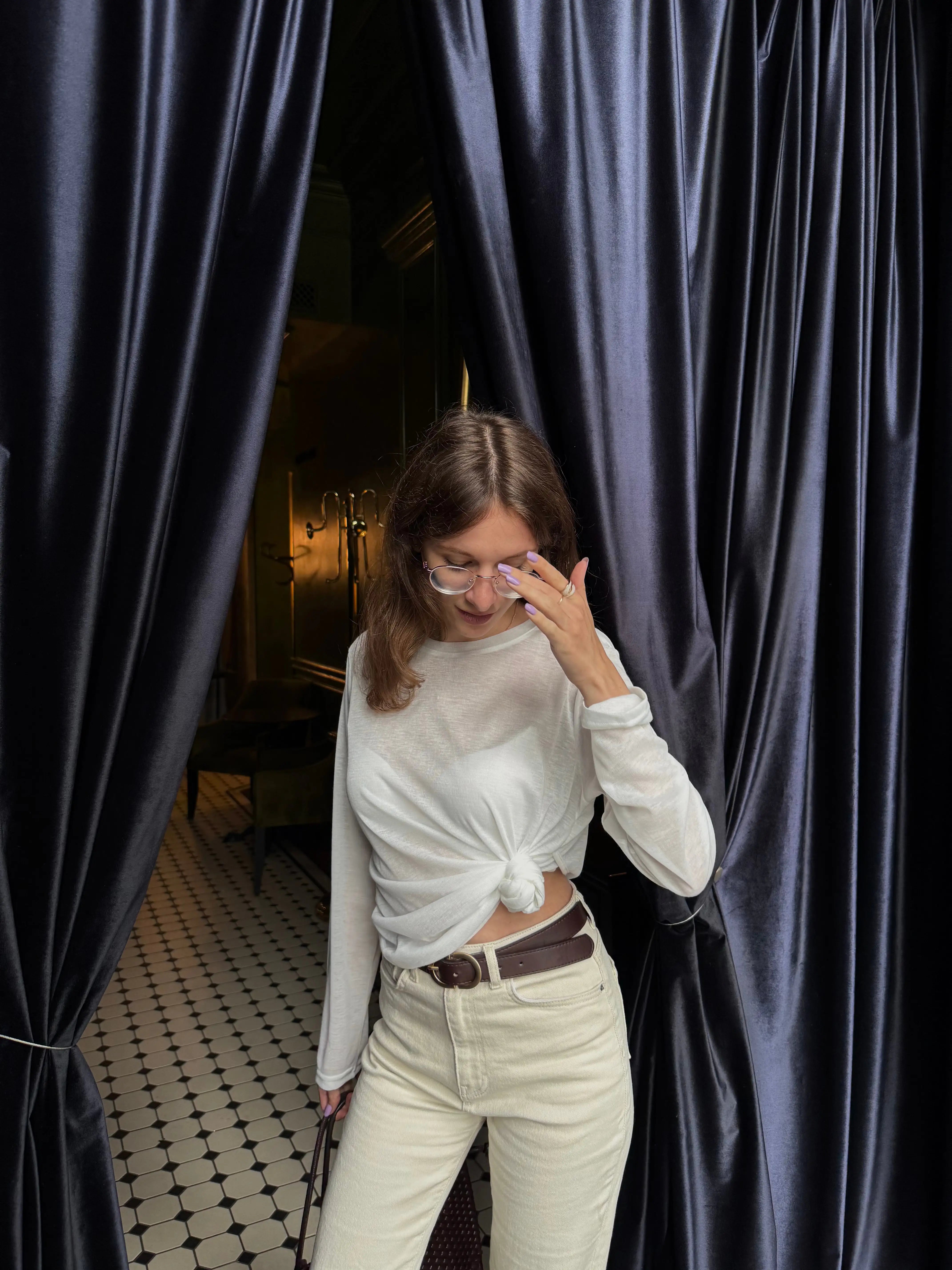 Longsleeve siatkowy – biały