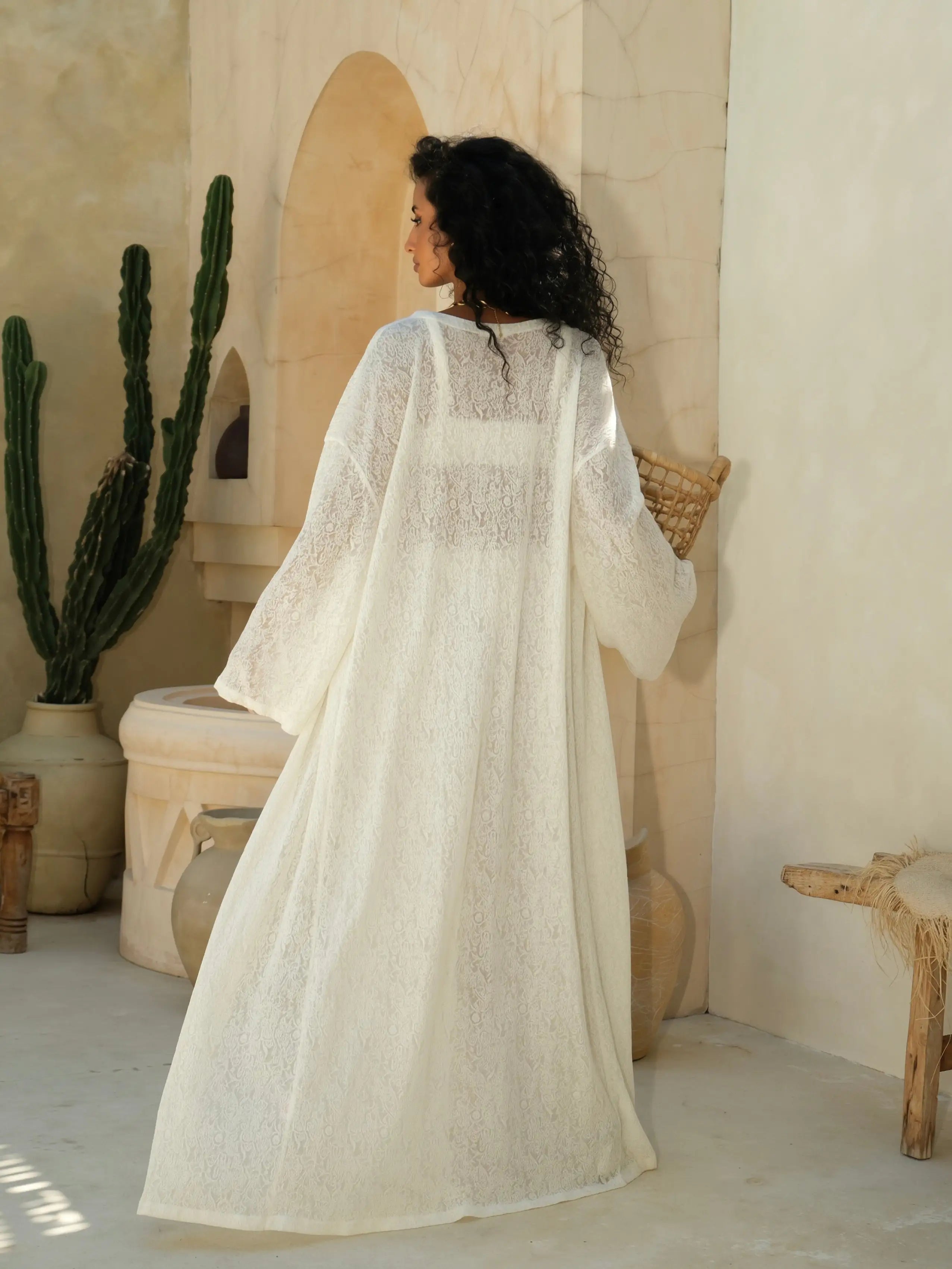 Koronkowe kimono – Ecru