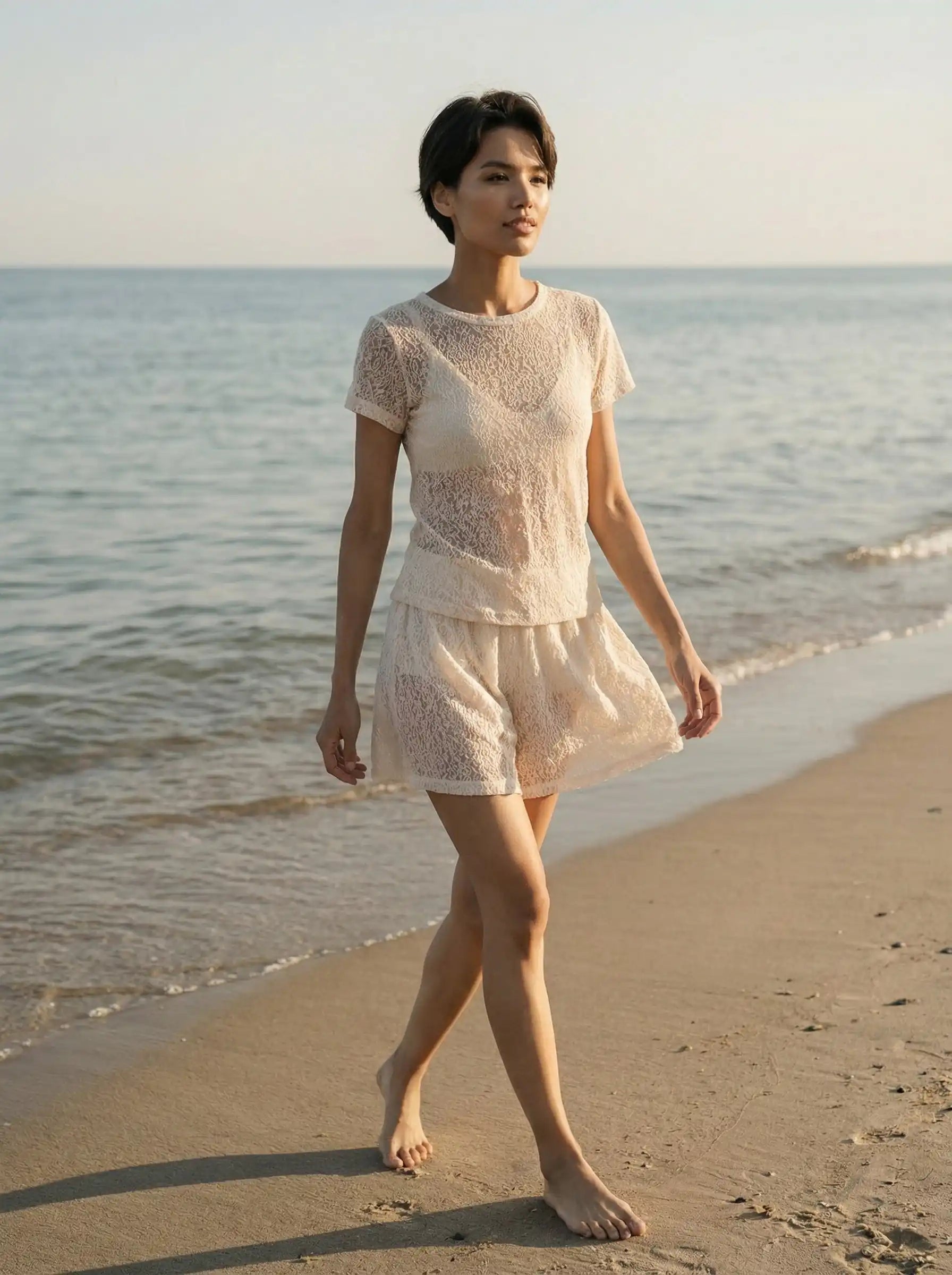 Ecru Lace Shorts