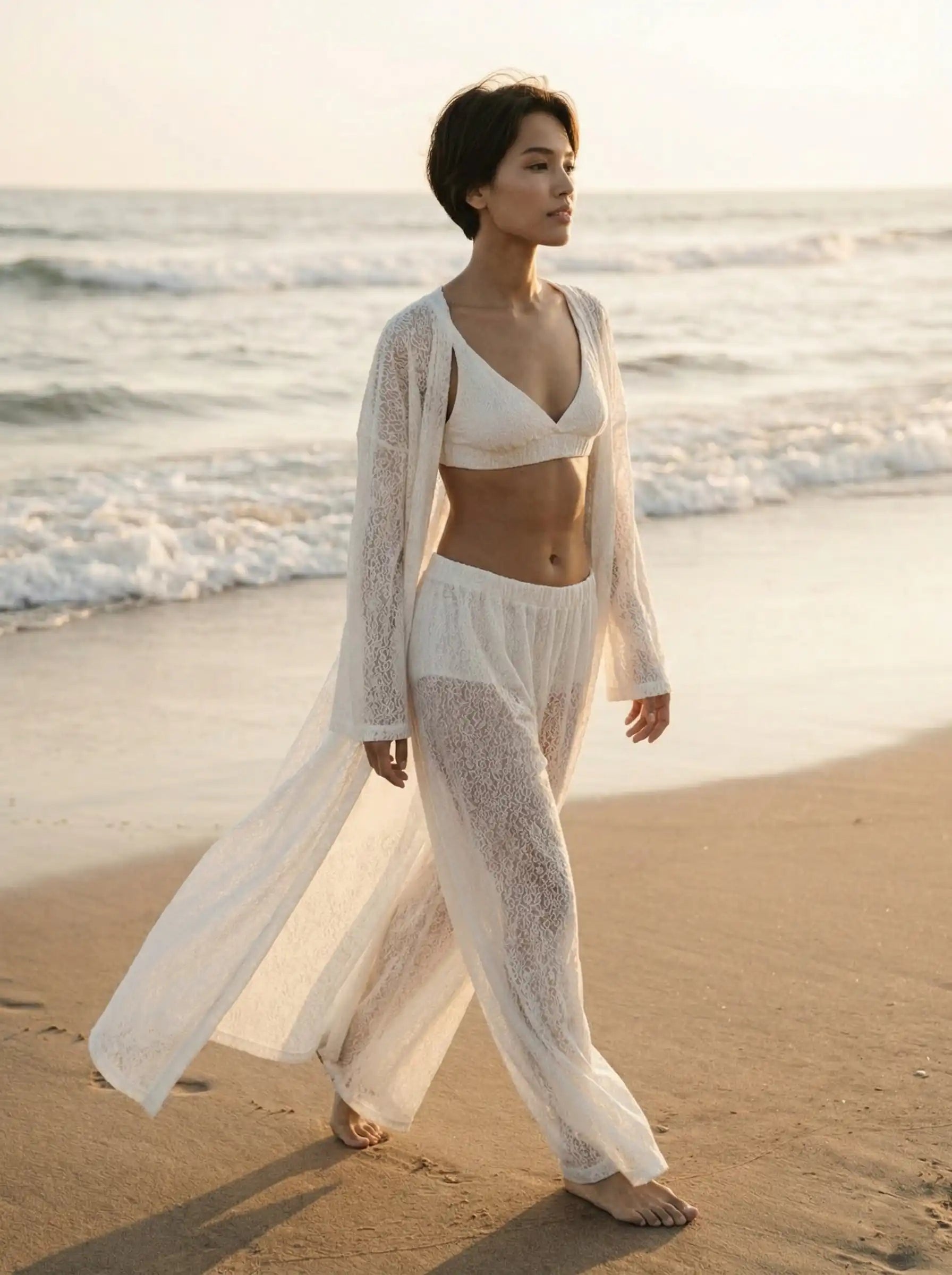 Ecru Lace Kimono