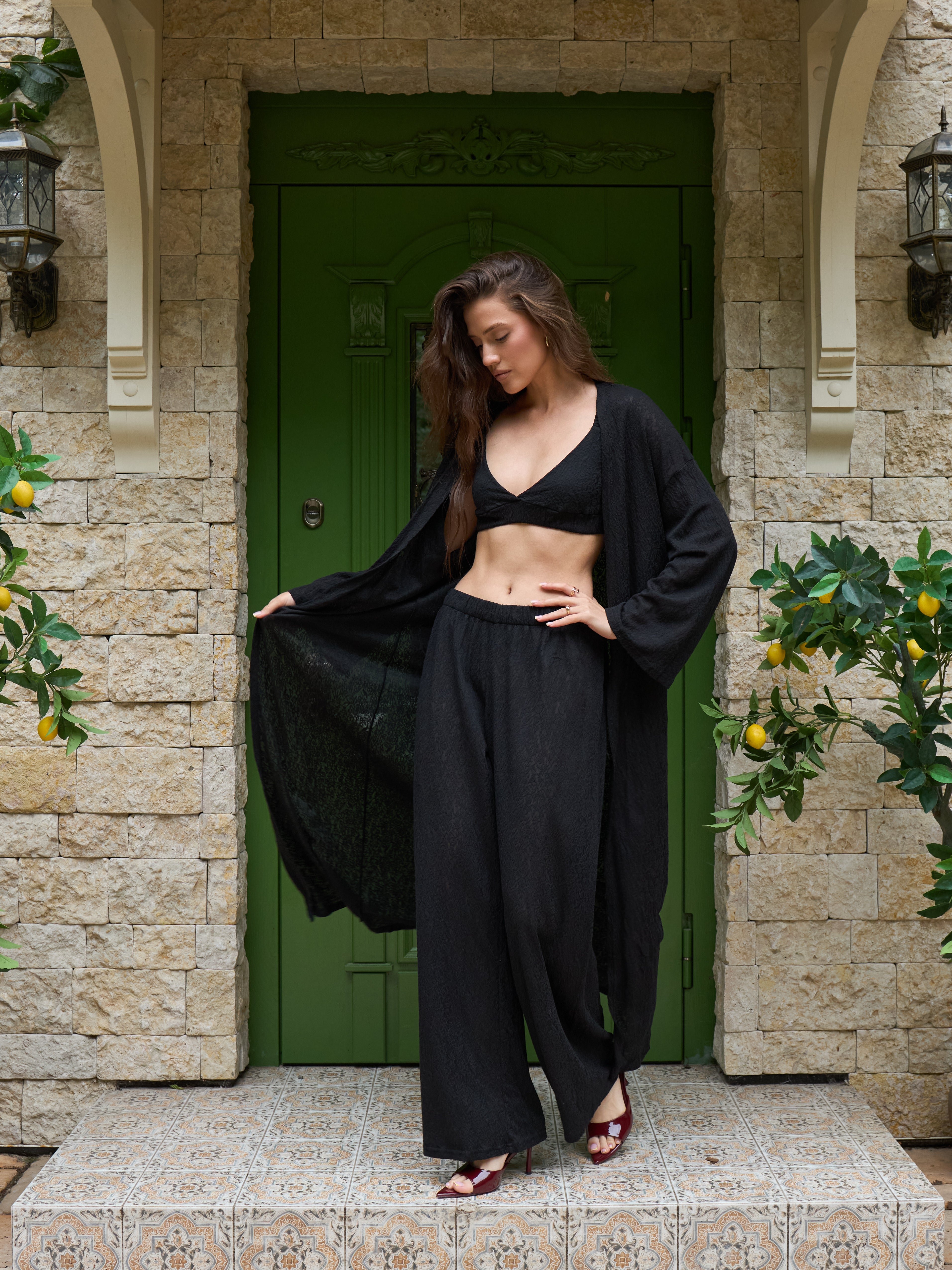 Koronkowe kimono – Czerń