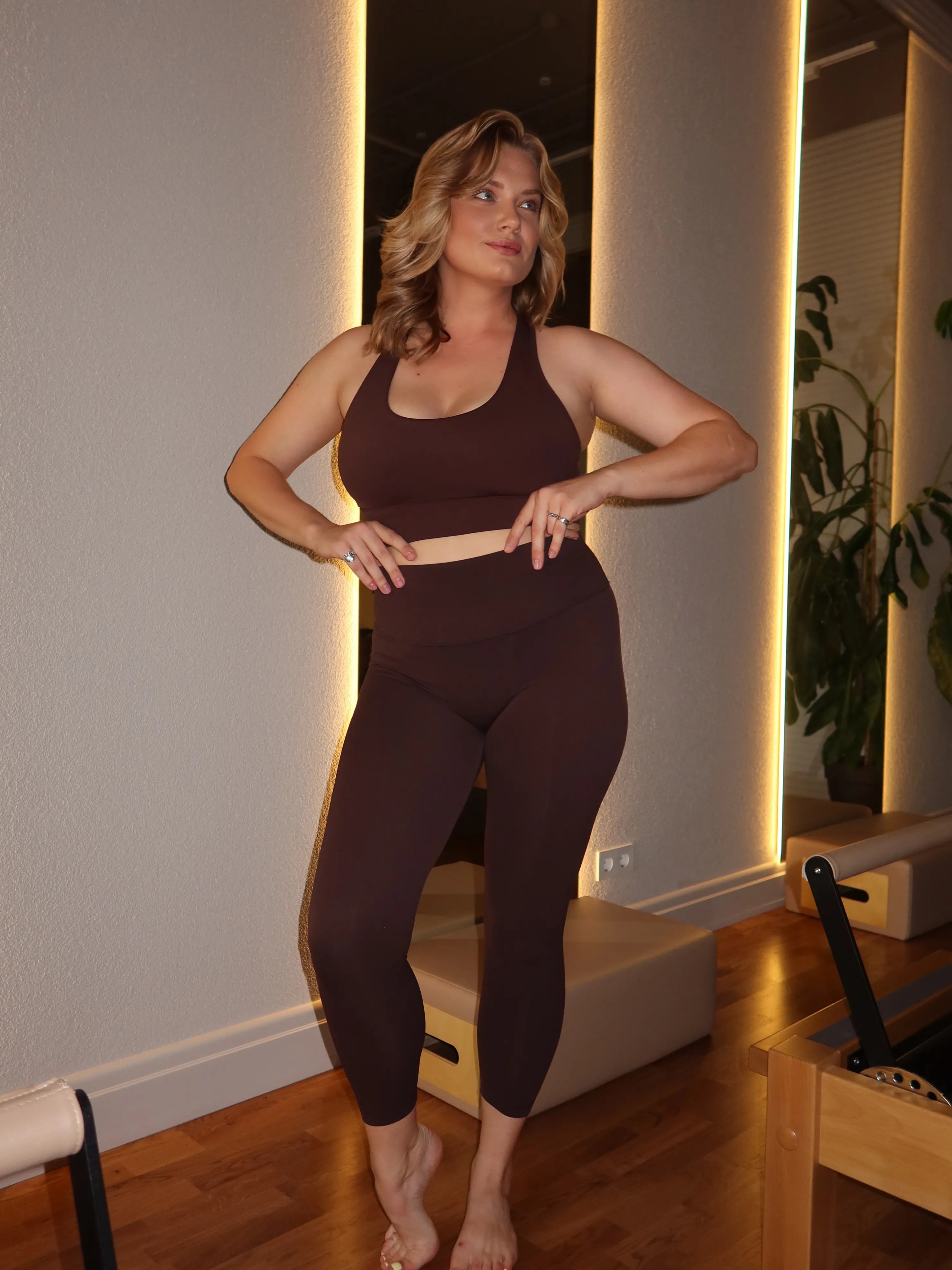 Legginsy sportowe czekoladowe