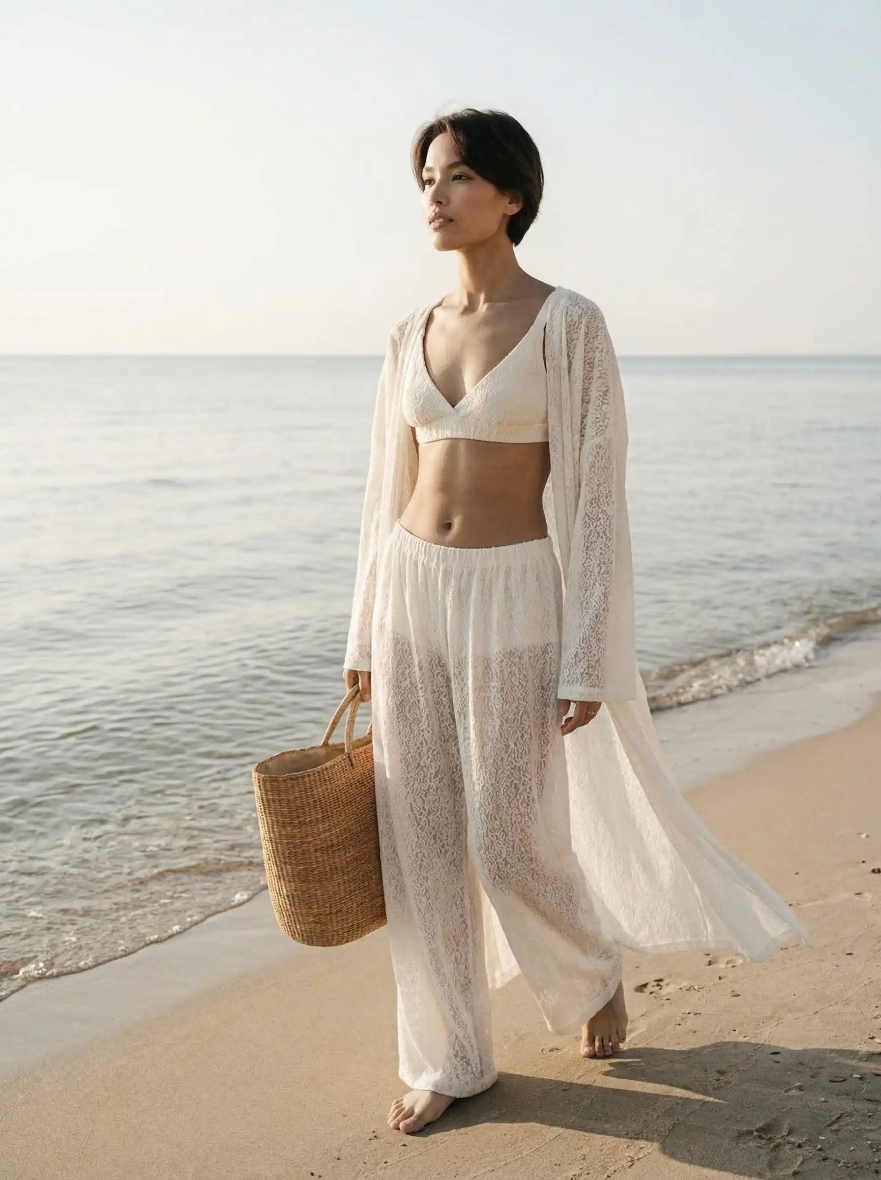 Ecru Lace Kimono